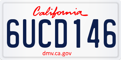 CA license plate 6UCD146