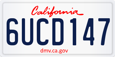 CA license plate 6UCD147
