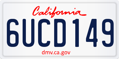 CA license plate 6UCD149