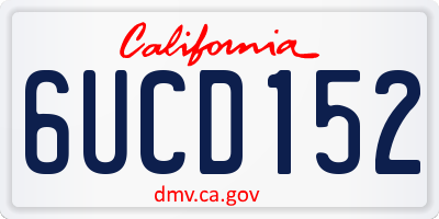 CA license plate 6UCD152