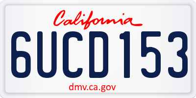 CA license plate 6UCD153