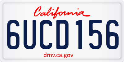 CA license plate 6UCD156