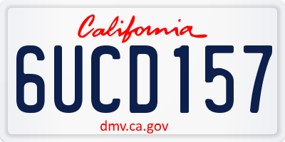 CA license plate 6UCD157