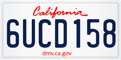 CA license plate 6UCD158