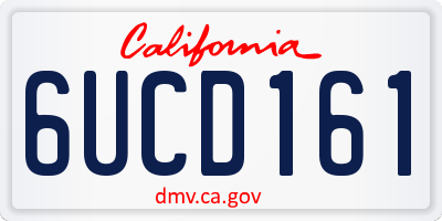 CA license plate 6UCD161