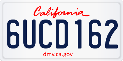 CA license plate 6UCD162