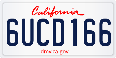 CA license plate 6UCD166