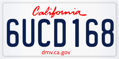 CA license plate 6UCD168