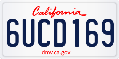 CA license plate 6UCD169