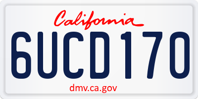 CA license plate 6UCD170