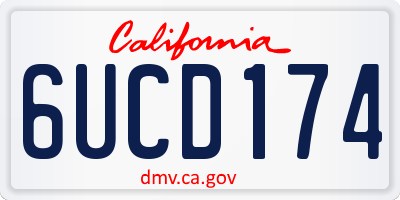 CA license plate 6UCD174