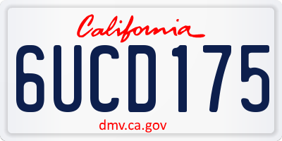 CA license plate 6UCD175