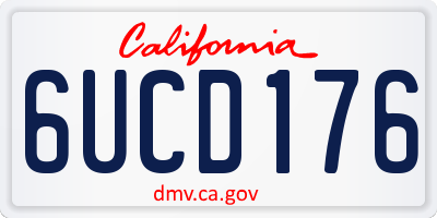 CA license plate 6UCD176