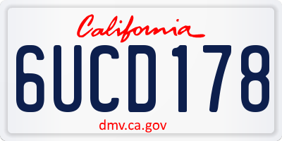 CA license plate 6UCD178