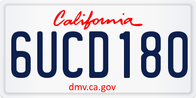 CA license plate 6UCD180