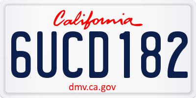 CA license plate 6UCD182