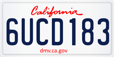 CA license plate 6UCD183