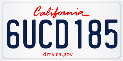CA license plate 6UCD185