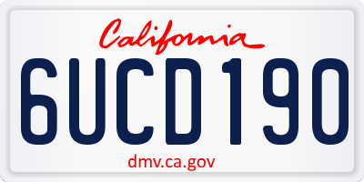 CA license plate 6UCD190
