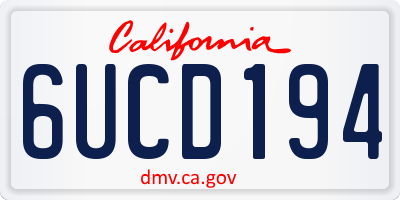 CA license plate 6UCD194