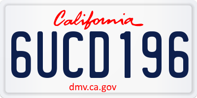 CA license plate 6UCD196