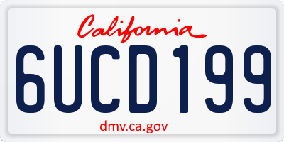 CA license plate 6UCD199