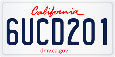 CA license plate 6UCD201