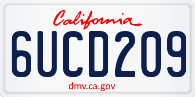 CA license plate 6UCD209