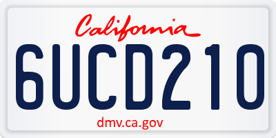 CA license plate 6UCD210