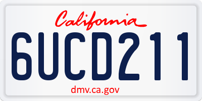 CA license plate 6UCD211