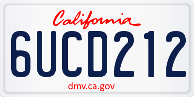 CA license plate 6UCD212