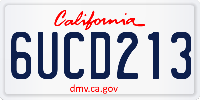 CA license plate 6UCD213