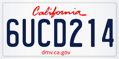 CA license plate 6UCD214