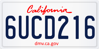 CA license plate 6UCD216