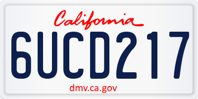 CA license plate 6UCD217