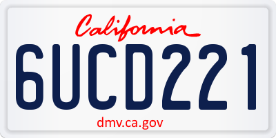 CA license plate 6UCD221