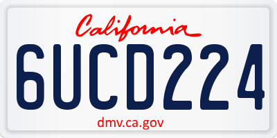 CA license plate 6UCD224