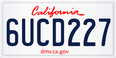 CA license plate 6UCD227