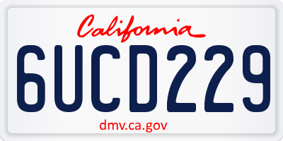 CA license plate 6UCD229