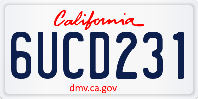 CA license plate 6UCD231