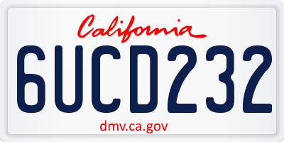CA license plate 6UCD232