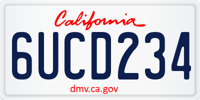 CA license plate 6UCD234
