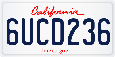 CA license plate 6UCD236