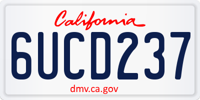 CA license plate 6UCD237