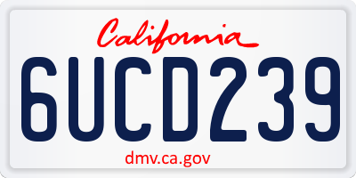 CA license plate 6UCD239