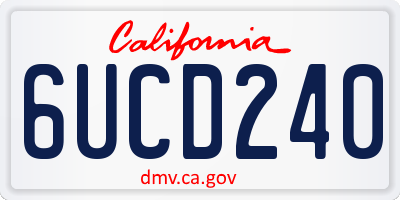 CA license plate 6UCD240