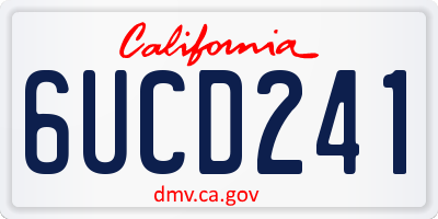 CA license plate 6UCD241