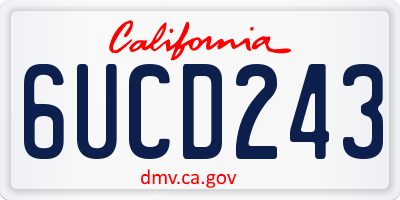 CA license plate 6UCD243