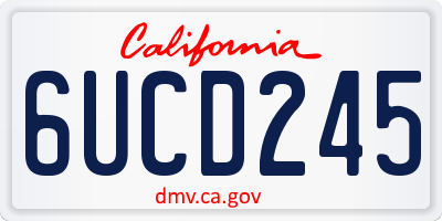 CA license plate 6UCD245