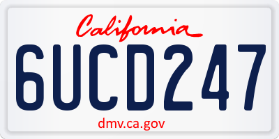 CA license plate 6UCD247